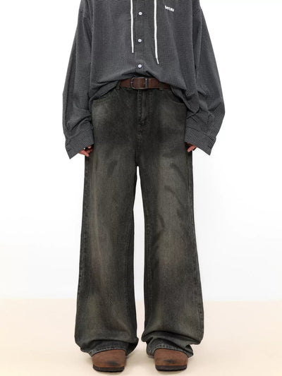 Smudged Lines Washed Jeans Korean Street Fashion Jeans By Mr Nearly Shop Online at OH Vault