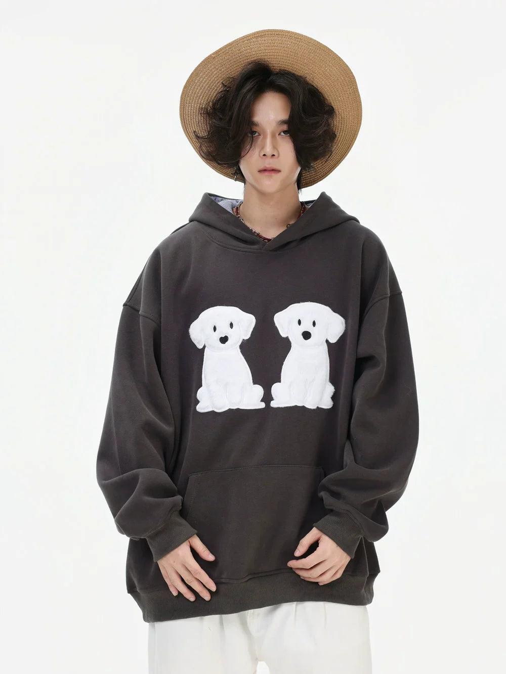 Graphic Patched Loose Fit Hoodie Korean Street Fashion Hoodie By INS Korea Shop Online at OH Vault
