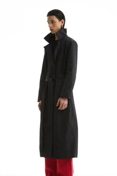 Clean Fit Double Breasted Trench Coat Korean Street Fashion Long Coat By Funky Fun Shop Online at OH Vault