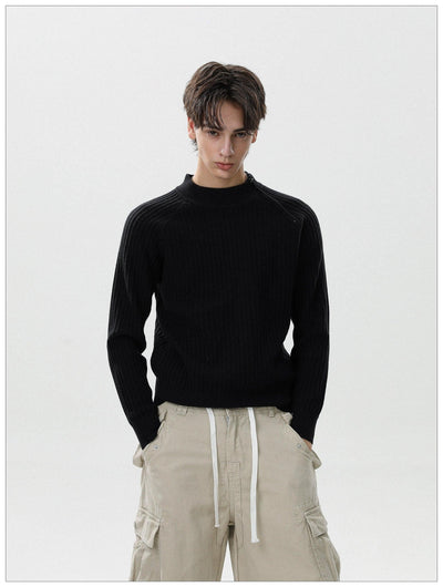 Zipped Slit Textured Sweater Korean Street Fashion Sweater By Mr Nearly Shop Online at OH Vault