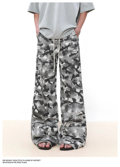 Baggy Raw Edge Camo Pants Korean Street Fashion Pants By Mr Nearly Shop Online at OH Vault