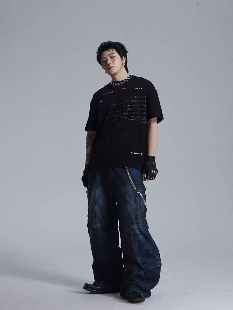 Loose Fit Cargo Jeans Korean Street Fashion Jeans By Dark Fog Shop Online at OH Vault