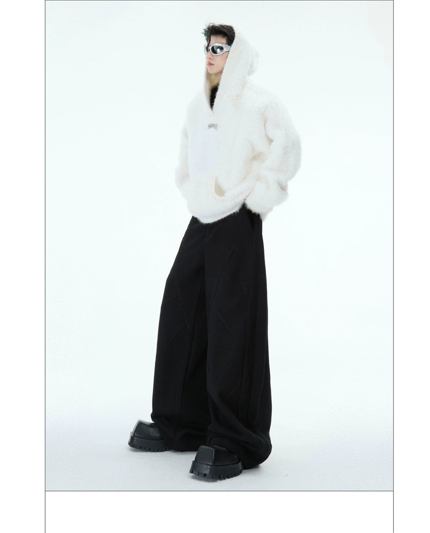 Side Pockets Hooded Faux Fur Jacket Korean Street Fashion Jacket By Argue Culture Shop Online at OH Vault