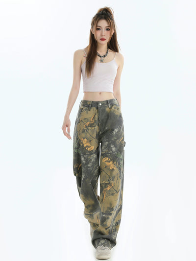 Tree Branch Camo Jeans Korean Street Fashion Jeans By INS Korea Shop Online at OH Vault