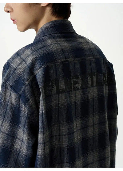 Checked Front Pocket Shirt Korean Street Fashion Shirt By 77Flight Shop Online at OH Vault