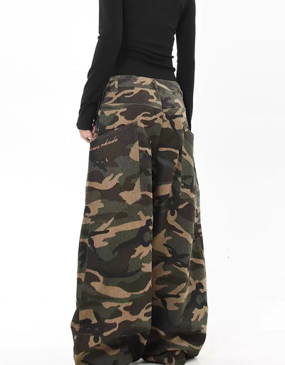 Lettered Camouflage Cargo Pants Korean Street Fashion Pants By Blacklists Shop Online at OH Vault