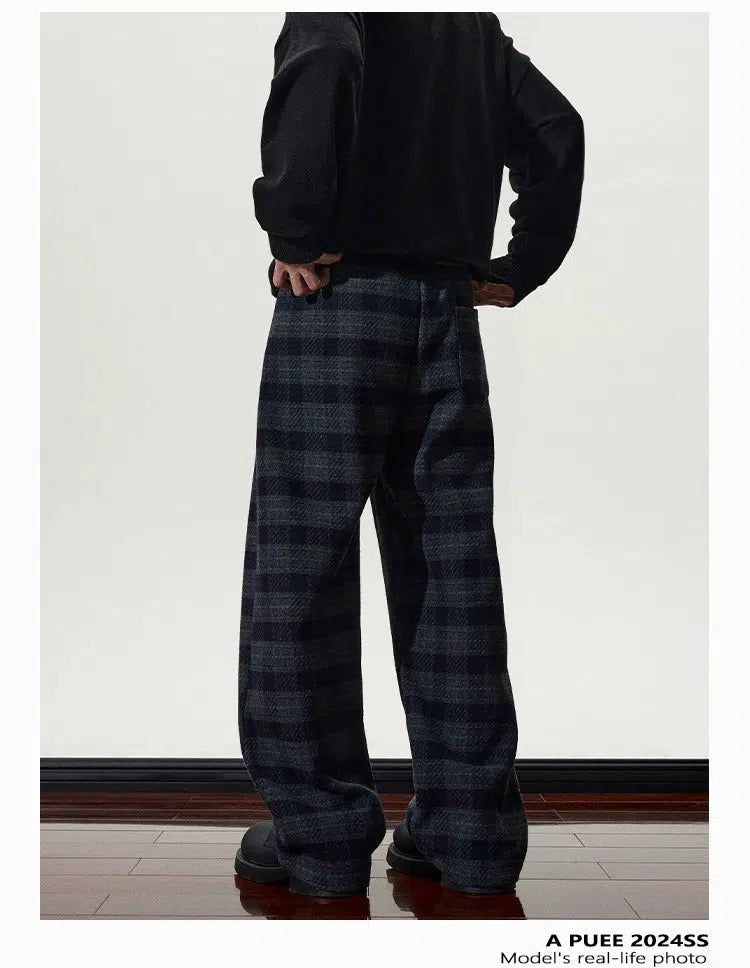 Drawstring Plaid Casual Pants Korean Street Fashion Pants By A PUEE Shop Online at OH Vault