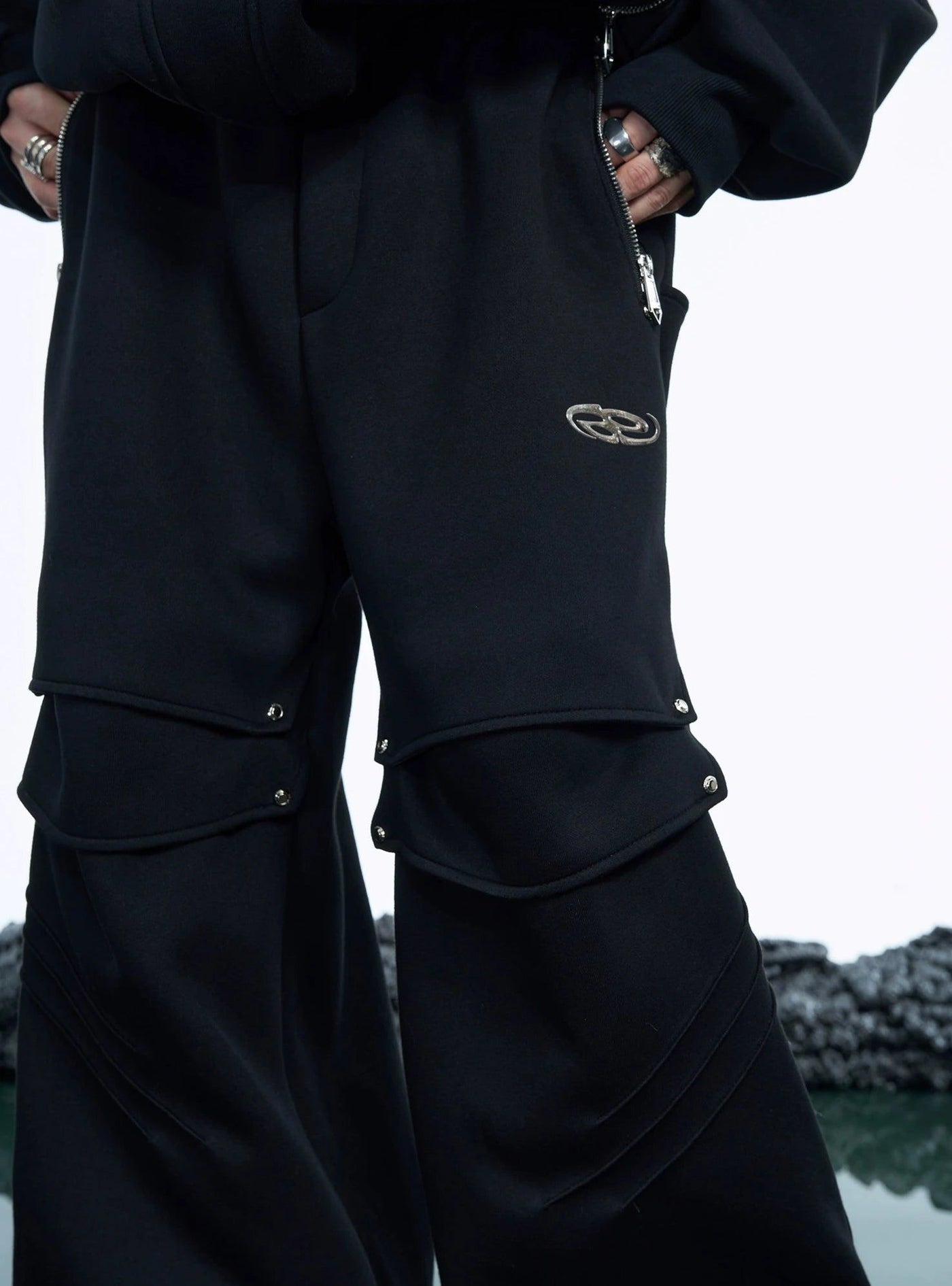 Multi-Rivet Pleated Pants Korean Street Fashion Pants By Argue Culture Shop Online at OH Vault