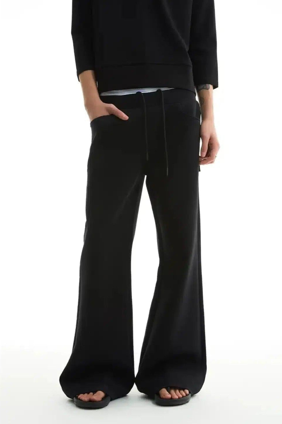 Solid Color Flare Sweatpants Korean Street Fashion Pants By Funky Fun Shop Online at OH Vault