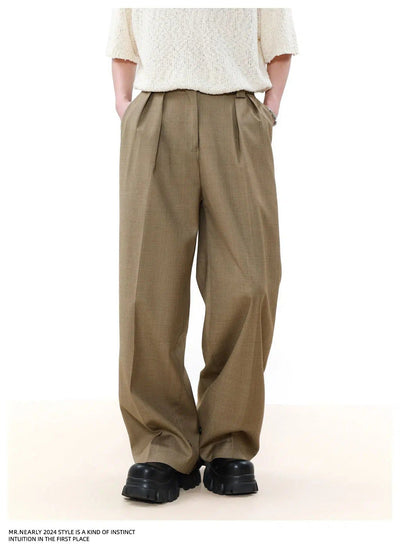 Drape Pleated Trousers Korean Street Fashion Trousers By Mr Nearly Shop Online at OH Vault