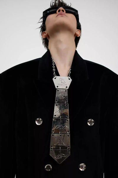 Metal Neck Tie Necklace Korean Street Fashion Necklace By Argue Culture Shop Online at OH Vault