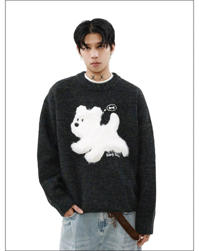 Plushy Puppy Sweater Korean Street Fashion Sweater By Mr Nearly Shop Online at OH Vault