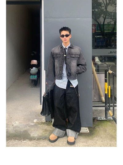 Versatile Cropped Denim Jacket Korean Street Fashion Jacket By Poikilotherm Shop Online at OH Vault