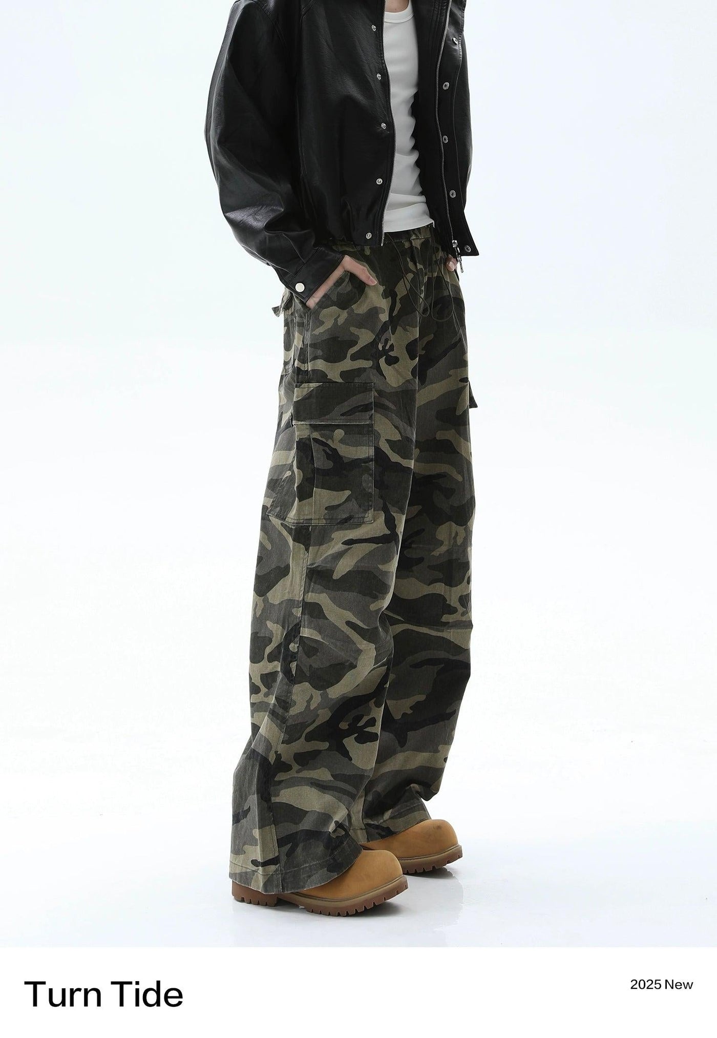 Camouflage Regular Fit Cargo Pants Korean Street Fashion Pants By Turn Tide Shop Online at OH Vault