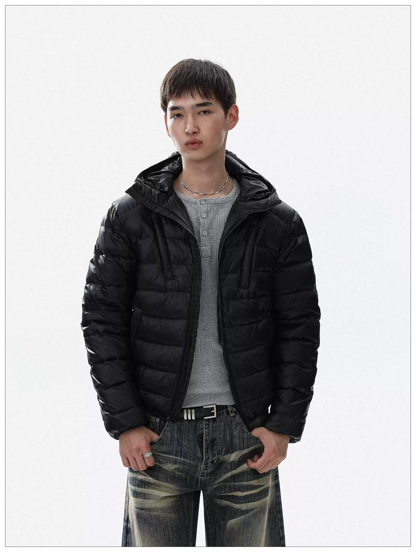 Basic Hooded Down Jacket Korean Street Fashion Jacket By Mr Nearly Shop Online at OH Vault