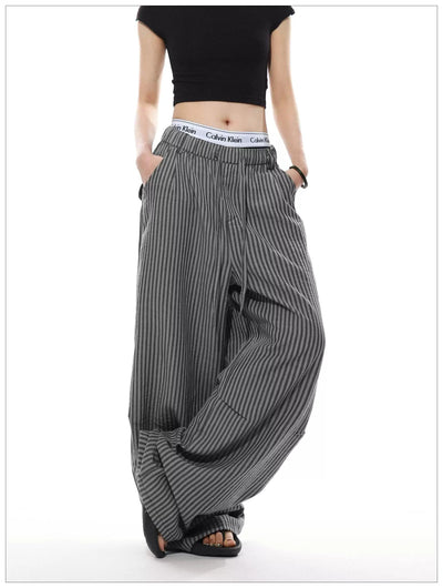 Drawstring Striped Loose Pants Korean Street Fashion Pants By Mr Nearly Shop Online at OH Vault