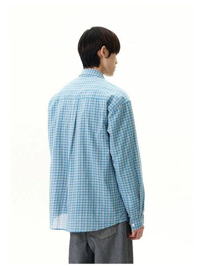 Plaid Long Sleeve Shirt Korean Street Fashion Shirt By A PUEE Shop Online at OH Vault