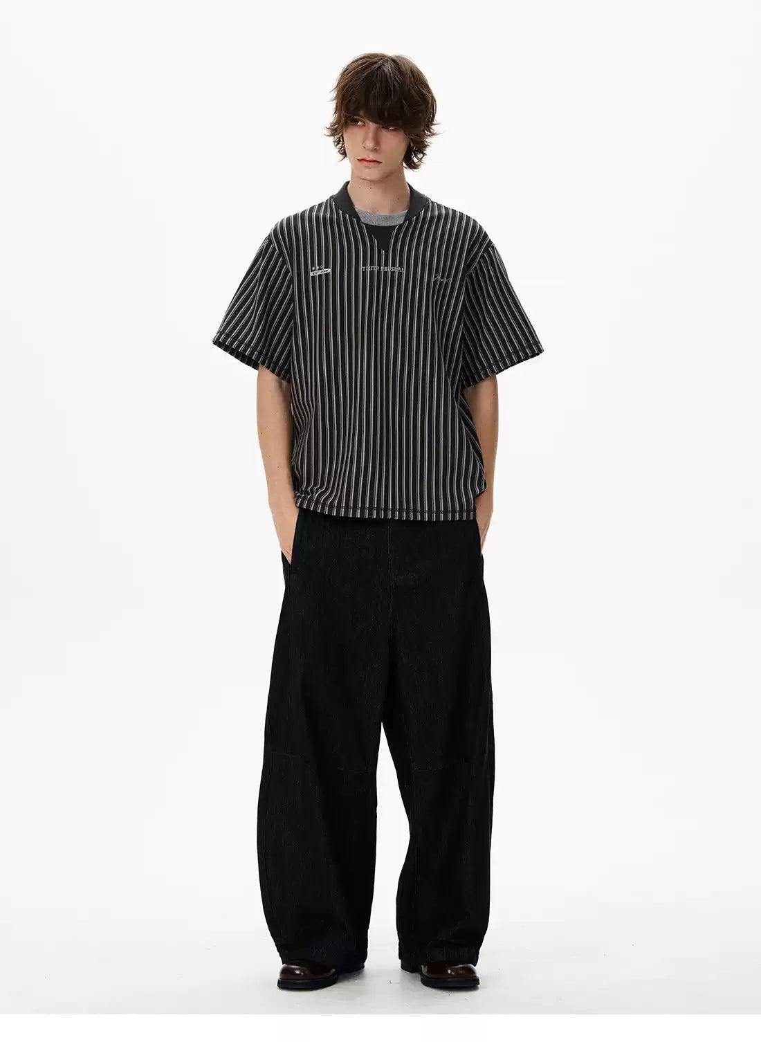 Casual Striped Lines T-Shirt Korean Street Fashion T-Shirt By 77Flight Shop Online at OH Vault
