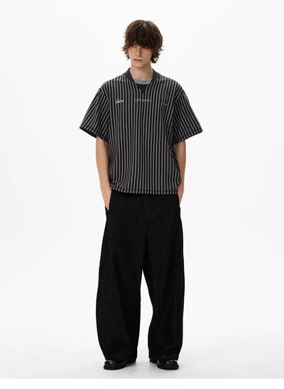 Casual Striped Lines T-Shirt Korean Street Fashion T-Shirt By 77Flight Shop Online at OH Vault