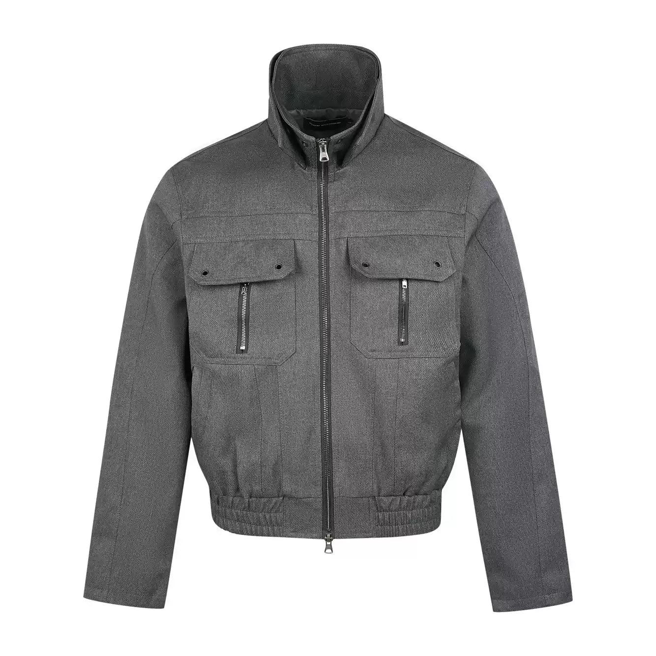 Structured Funnel Neck Zipped Jacket Korean Street Fashion Jacket By Made Extreme Shop Online at OH Vault