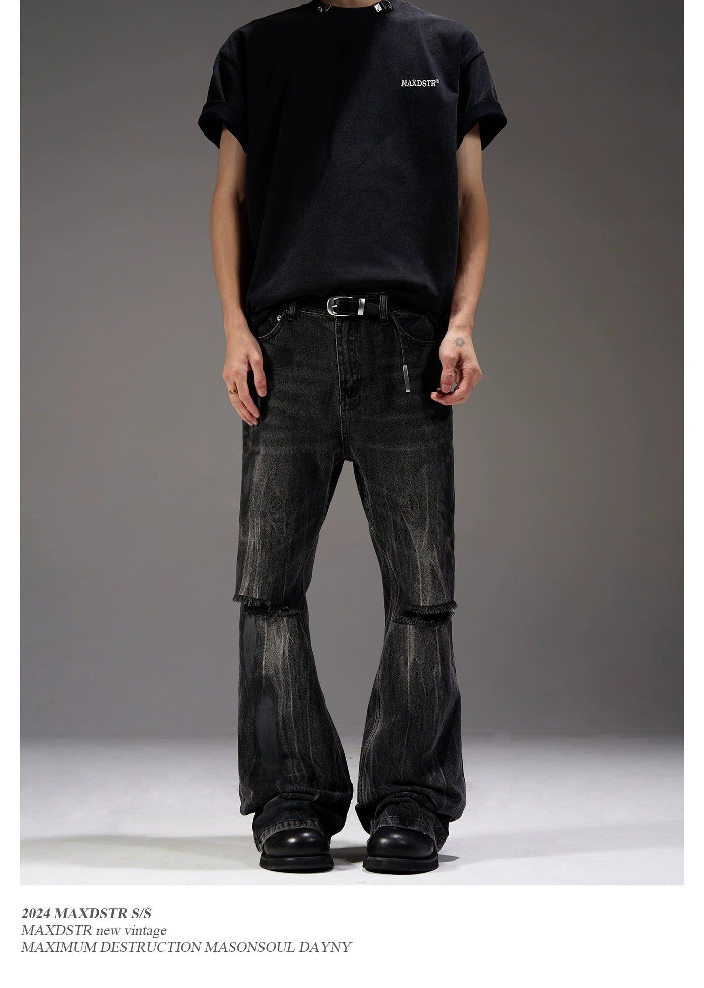 Lightning Ripped Hole Jeans Korean Street Fashion Jeans By MaxDstr Shop Online at OH Vault