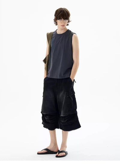 Casual Pleated Cargo Shorts Korean Street Fashion Shorts By 77Flight Shop Online at OH Vault