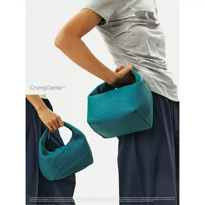 Embossed Logo Matte PU Leather Bag Korean Street Fashion Bag By Crying Center Shop Online at OH Vault