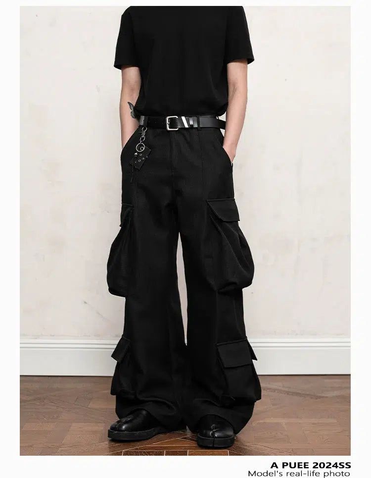 Clean Fit Multi-Pocket Cargo Pants Korean Street Fashion Pants By A PUEE Shop Online at OH Vault