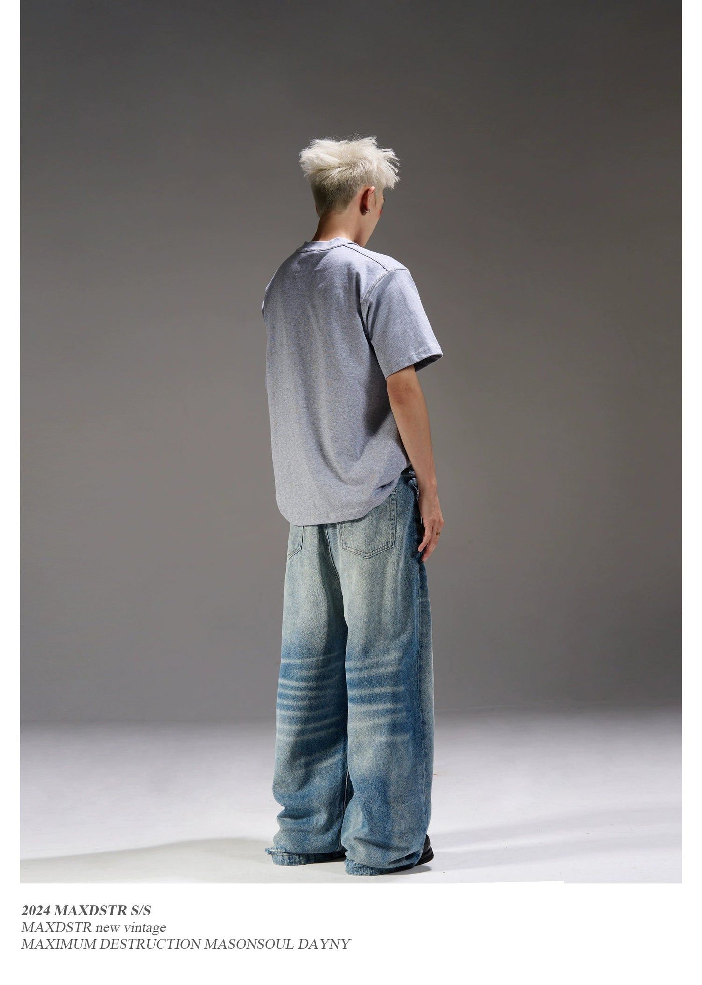 Washed Button-Down Wide Jeans Korean Street Fashion Jeans By MaxDstr Shop Online at OH Vault