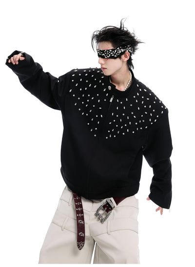 Scattered Stones Zippered Jacket Korean Street Fashion Jacket By Argue Culture Shop Online at OH Vault