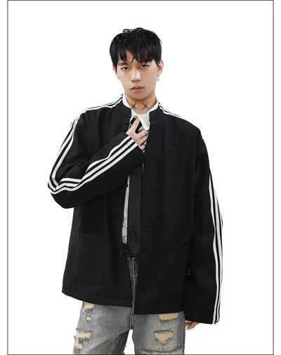 Oversized Side Stripes Jacket Korean Street Fashion Jacket By Mr Nearly Shop Online at OH Vault