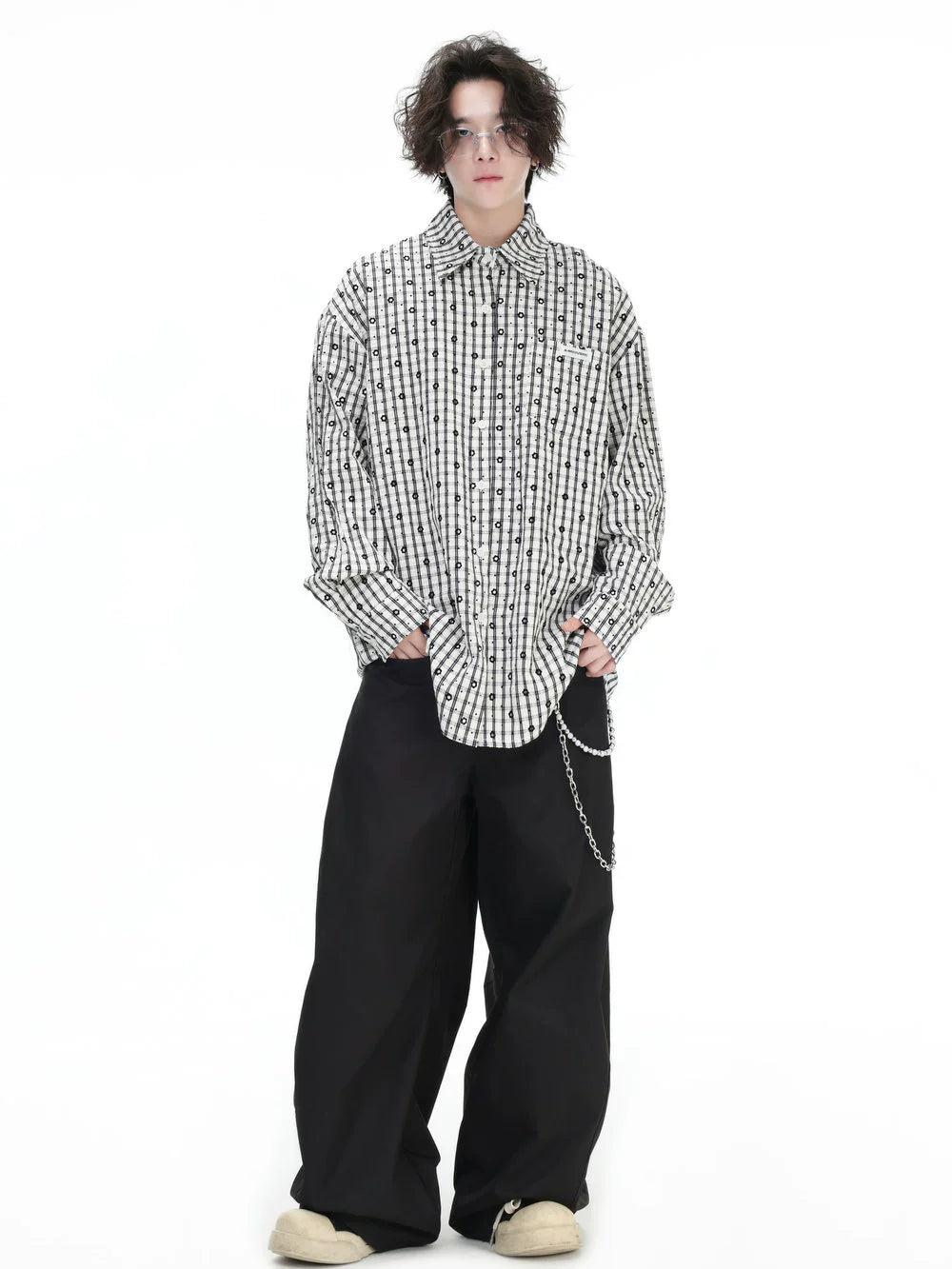 Floral Plaid Full-Print Shirt Korean Street Fashion Shirt By INS Korea Shop Online at OH Vault