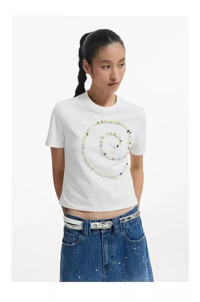 Colorful Semi-Stone T-Shirt Korean Street Fashion T-Shirt By Conp Conp Shop Online at OH Vault