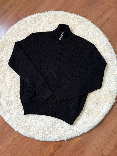 Stand Collar Cable Knit Jacket Korean Street Fashion Jacket By Made Extreme Shop Online at OH Vault
