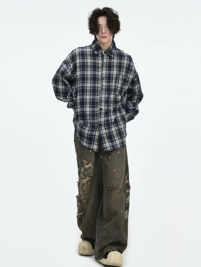 Classic Contrast Plaid Shirt Korean Street Fashion Shirt By INS Korea Shop Online at OH Vault