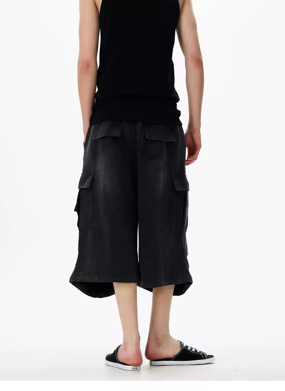 Flap Pockets Denim Shorts Korean Street Fashion Shorts By 77Flight Shop Online at OH Vault