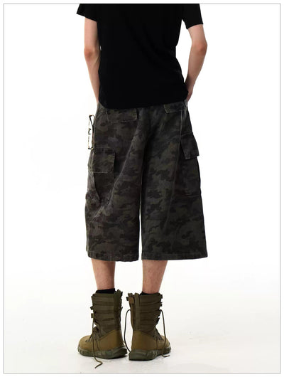 Flap Pockets Camouflage Denim Shorts Korean Street Fashion Shorts By Mr Nearly Shop Online at OH Vault