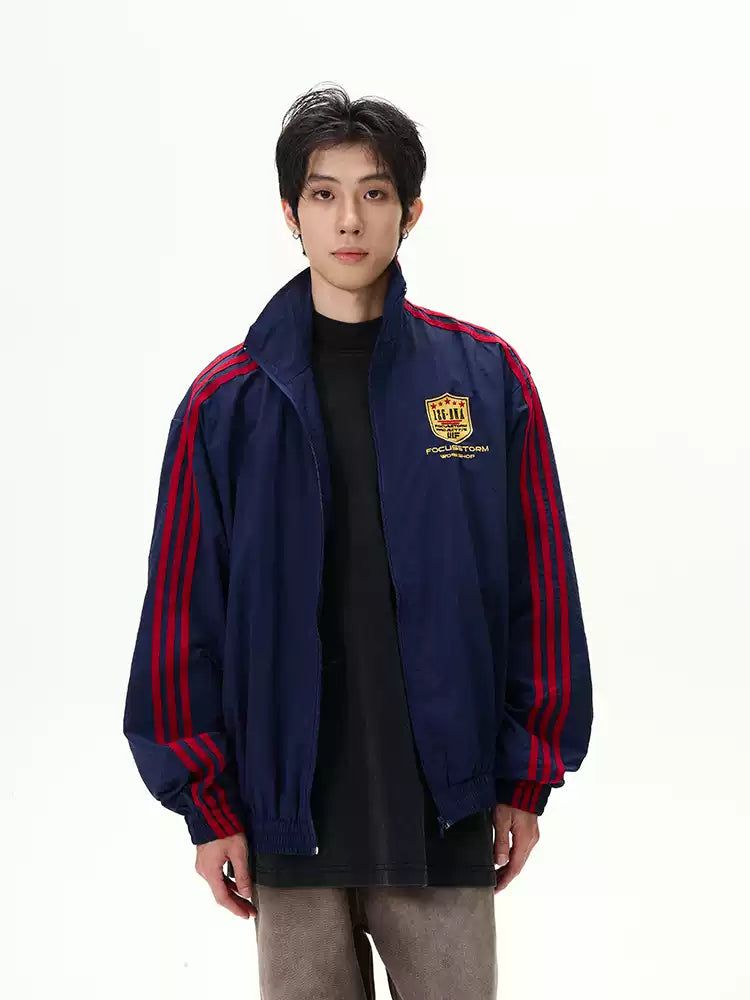 Casual Three-Bar Sports Jacket Korean Street Fashion Jacket By 77Flight Shop Online at OH Vault