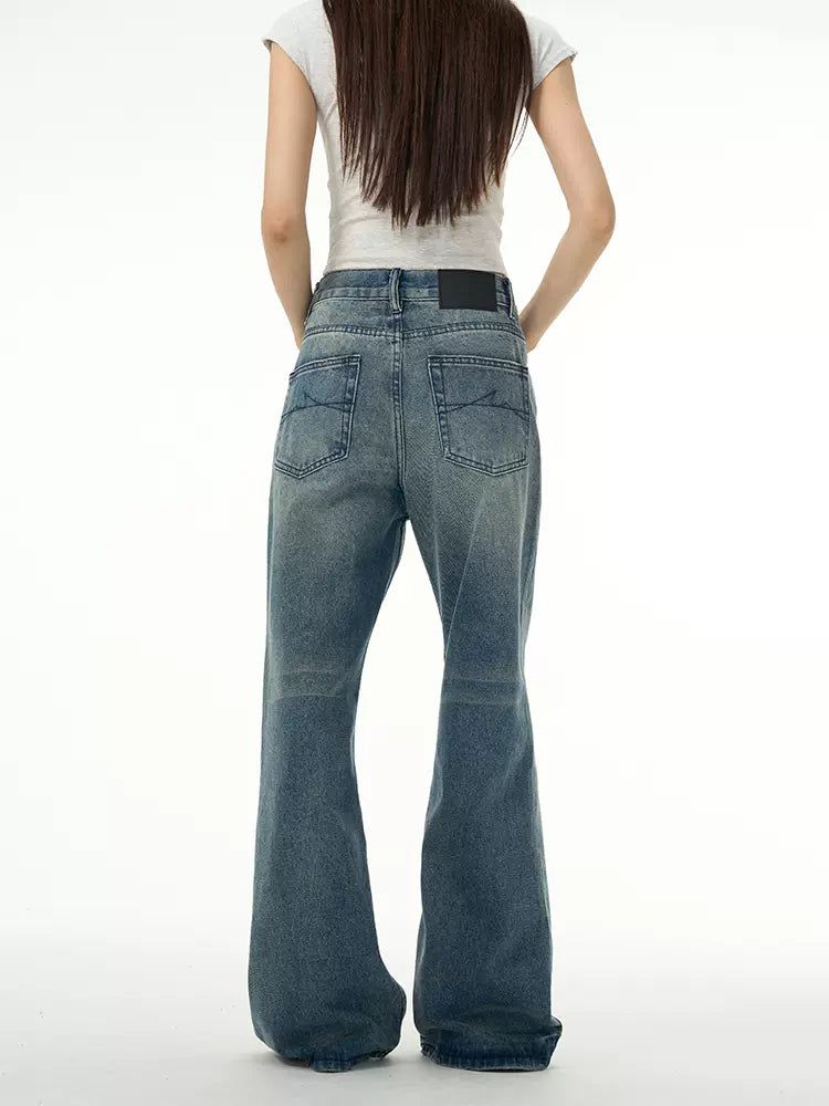 Whisker Lines Regular Jeans Korean Street Fashion Jeans By 77Flight Shop Online at OH Vault