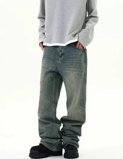 Gradient Fade & Whiskers Jeans Korean Street Fashion Jeans By 77Flight Shop Online at OH Vault