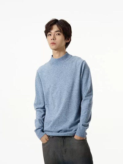 Essential Mock Neck Thin Sweater Korean Street Fashion Sweater By 77Flight Shop Online at OH Vault