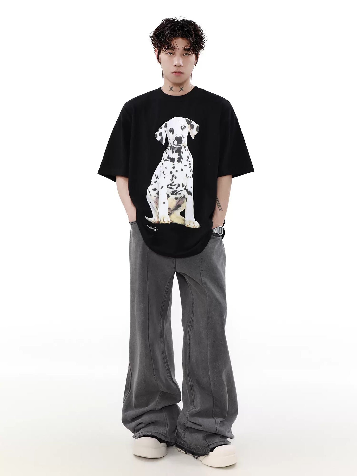 Dalmatian Dog Graphic T-Shirt Korean Street Fashion T-Shirt By Mr Nearly Shop Online at OH Vault