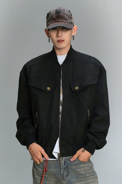 Structured Corduroy Zipped Jacket Korean Street Fashion Jacket By MaxDstr Shop Online at OH Vault