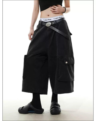 Side Embossed Pockets Cargo Shorts Korean Street Fashion Shorts By Mr Nearly Shop Online at OH Vault