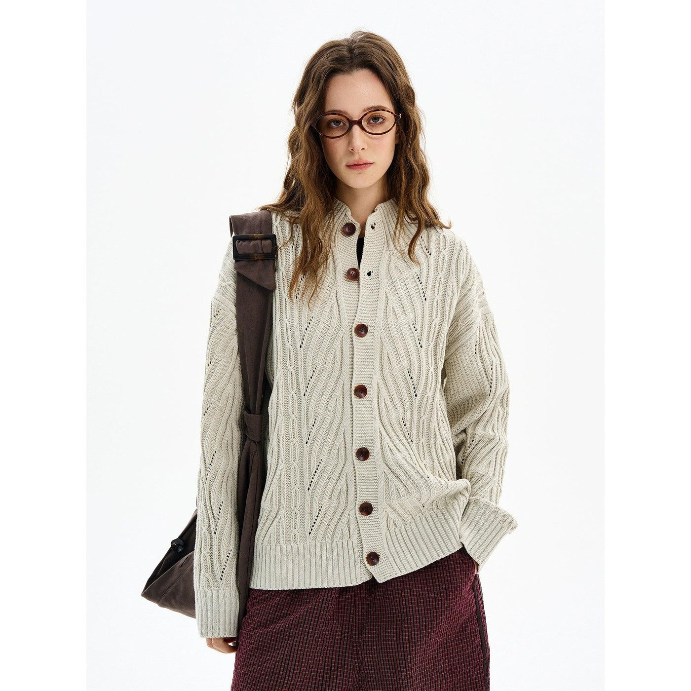 Textured Ribbed Knit Cardigan Korean Street Fashion Cardigan By MaxDstr Shop Online at OH Vault