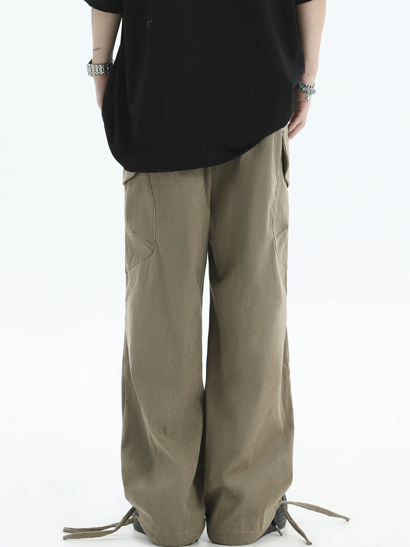 Drawstring Big Pocket Loose Pants Korean Street Fashion Pants By INS Korea Shop Online at OH Vault