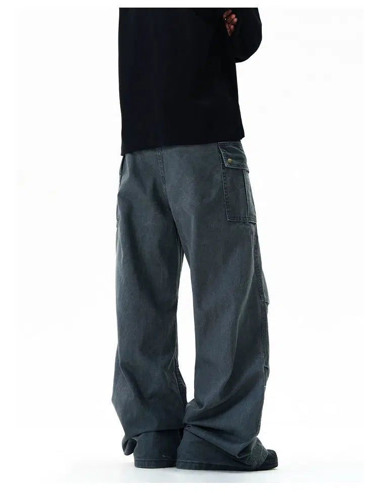 Distressed Pleats Cargo Pants Korean Street Fashion Pants By A PUEE Shop Online at OH Vault