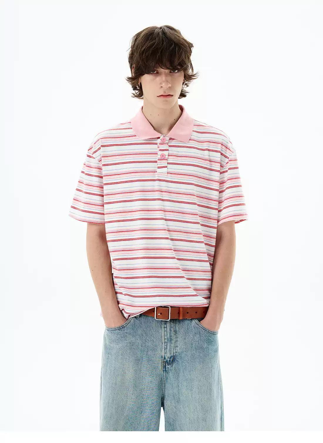 Casual Striped Polo Korean Street Fashion Polo By 77Flight Shop Online at OH Vault