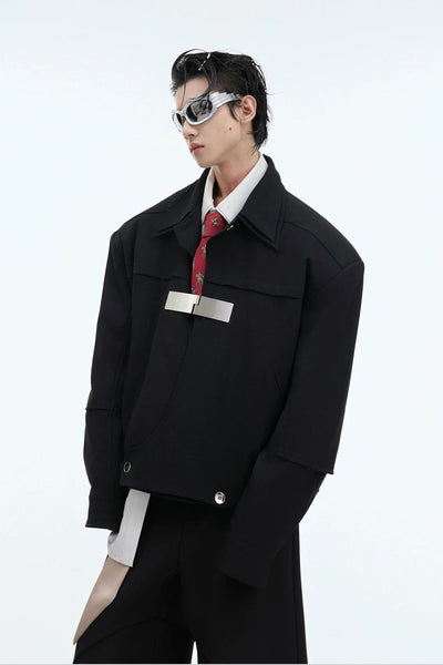 Metal Block Boxy Jacket Korean Street Fashion Jacket By Argue Culture Shop Online at OH Vault