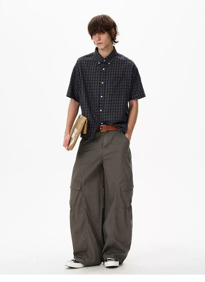 Neat Plaid Pattern Shirt Korean Street Fashion Shirt By 77Flight Shop Online at OH Vault